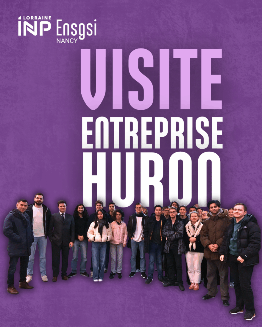 Étudiants de l’ENSGSI en visite dans l’atelier Huron Graffenstaden pour découvrir les machines-outils et l’industrie 4.0.