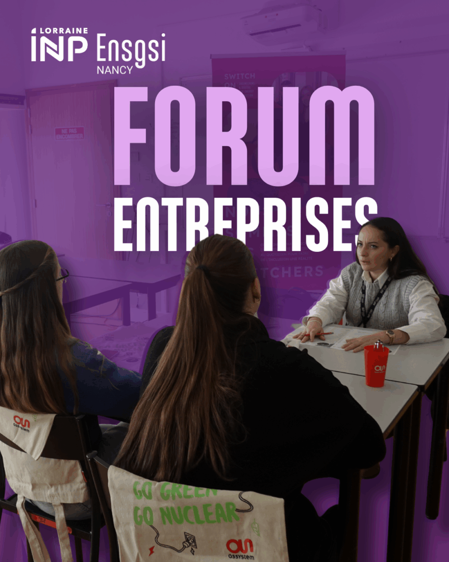 Étudiants de l’ENSGSI échangeant avec des recruteurs lors du Forum Entreprises (6 novembre 2025).