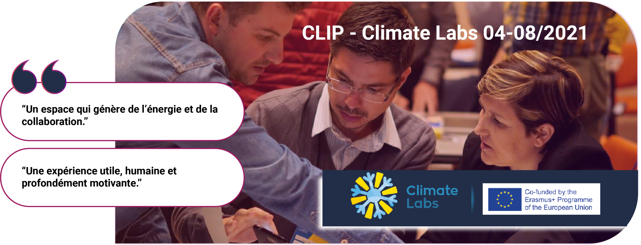 Visuel présentant l’expérience du programme CLIP Climatelab menée d’avril à août 2021 par l’ENSGSI.