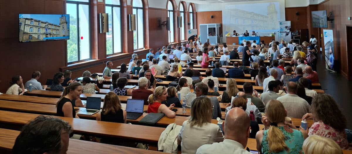 Participants à l'Assemblée générale de l'Université Franco-Allemande (UFA) réunis à Aix-Marseille Université en mai 2026.