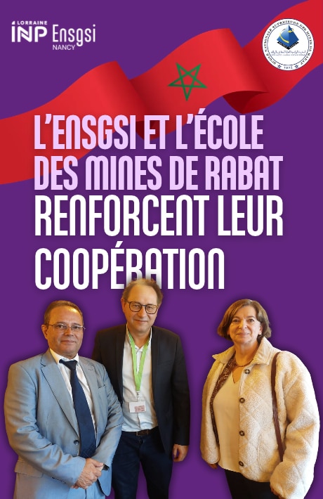 Omar Oussouaddi, Mauricio Camargo et Véronique Falk réunis à l’ENSGSI de Nancy lors d’une rencontre avec l’École des Mines de Rabat.
